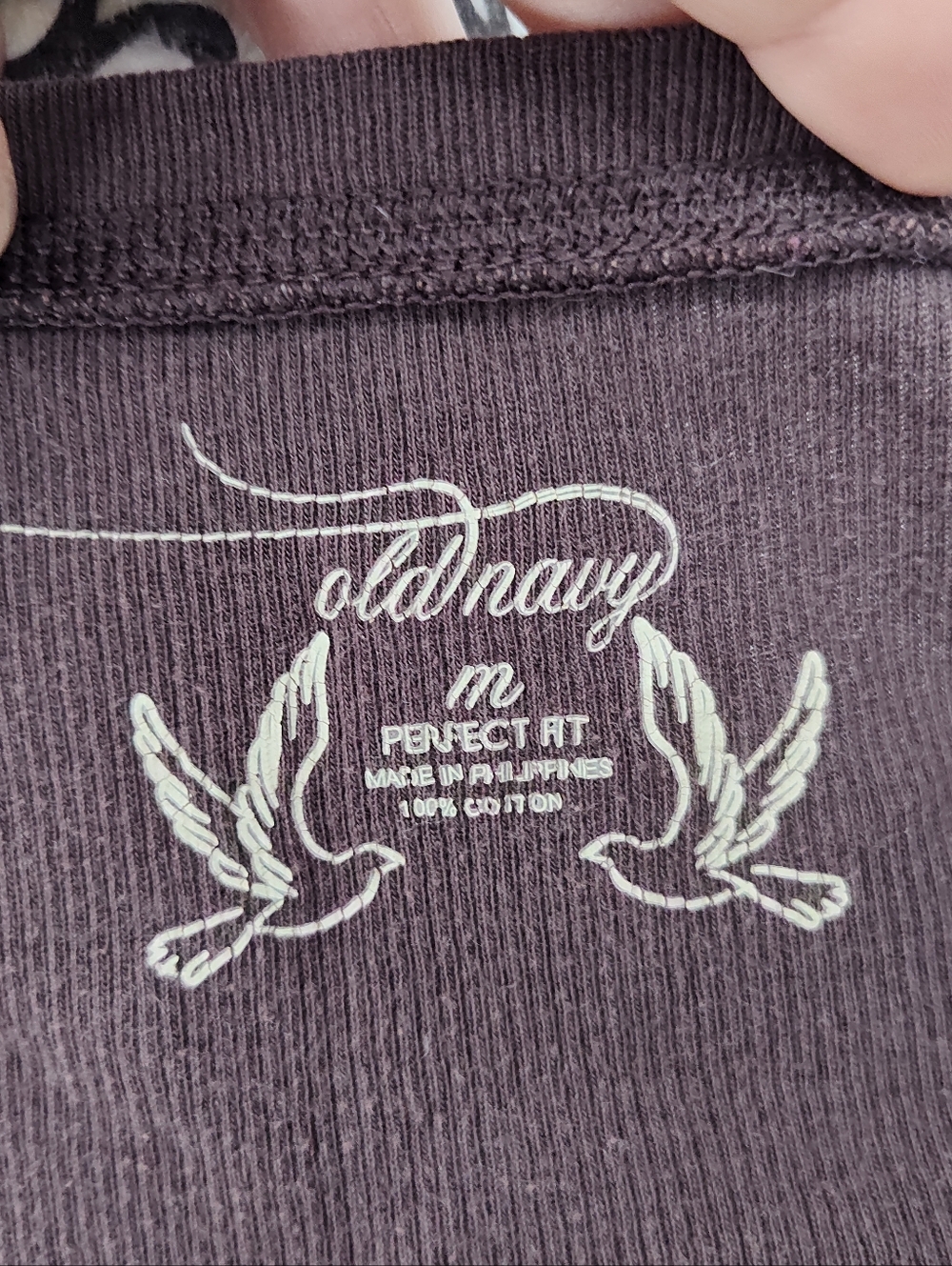 Old Navy Perfect Fit Brown Ribbed Long-Sleeve Henley Top Women's Medium - Picture 7 of 7